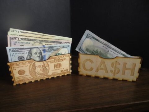 Laser Cut Dollar Bill $5000 amada fiber laser