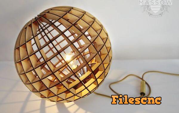 Laser Cut Wood Ball Lamp cnc prototyping