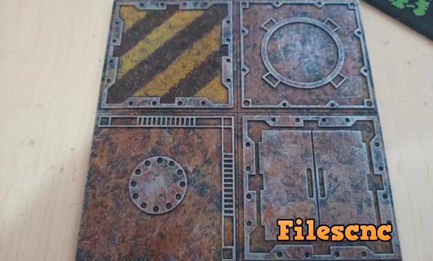 The "Hive City Mechanicus Tiles" set is designed for laser cutting, featuring intricate details inspired by sci-fi worlds. Perfect for miniature modeling or tabletop gaming projects. The tiles are compatible with popular gaming systems, adding a unique touch to futuristic, mechanized cities.