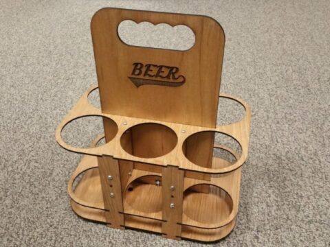 Laser Cut 6 Pack Beer Carrier SVG File Laser Cut 6 Pack Beer Carrier SVG File