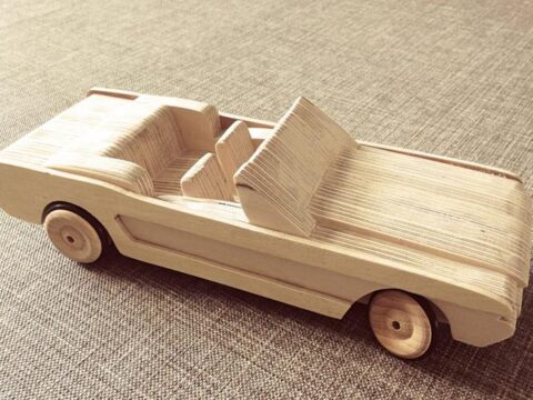 Laser Cut Convertible Car Layered Design Laser Cut Creative Wooden Perpetual Calendar Office Desktop