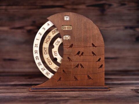 Laser Cut Creative Wooden Perpetual Calendar Office Desktop Laser Cut Creative Wooden Perpetual Calendar Office Desktop