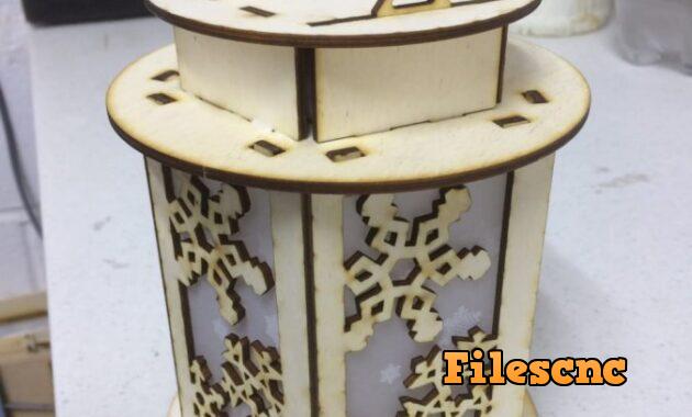 Laser Cut Decorative Snowflake Lantern SVG File