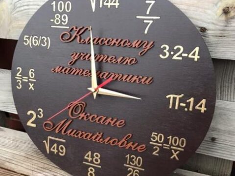 Laser Cut Gift Wall Clock For Mathematics Teacher