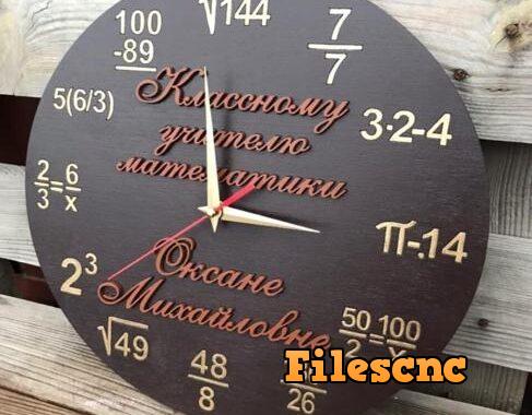 Laser Cut Gift Wall Clock For Mathematics Teacher