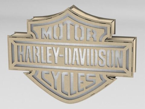 Laser Cut Harley Davidson Logo Lamp Laser Cut Harley Davidson Logo Lamp