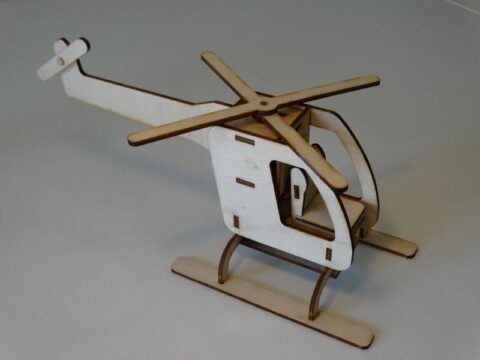 Laser Cut Helicóptero Con Motor Laser Cut Helicóptero Con Motor