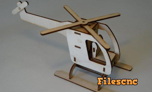 Laser Cut Helicóptero Con Motor