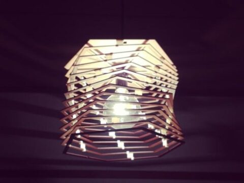 Laser Cut Helix Lamp Shade