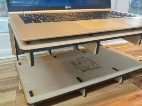 Laser Cut Cantilever Laptop Stand SVG File Laser Cut Cantilever Laptop Stand SVG File