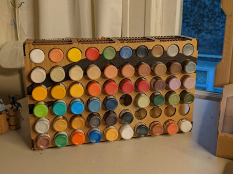 Laser Cut Cardboard Paint Rack SVG File