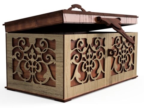 Laser Cut Rustic Storage Chest SVG File Laser Cut Rustic Storage Chest SVG File