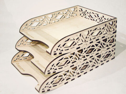 Laser Cut Stackable Office Letter Organizer Desk Tray Free Vector