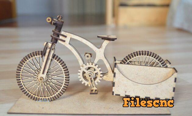 Laser Cut Bike Card Holder Free Vector