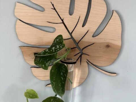 Laser Cut Bohemian Leaf Shaped Wall Planter Wooden Wall-Mounted Plant Rack For Propagation Laser Cut Bohemian Leaf Shaped Wall Planter Wooden Wall-Mounted Plant Rack For Propagation