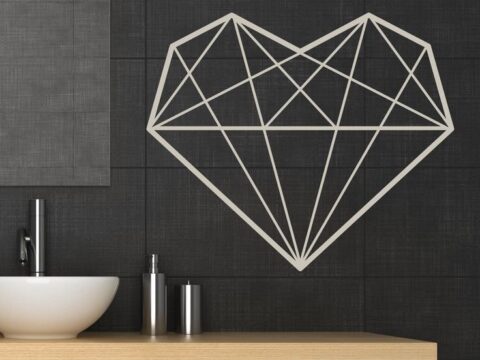 Laser Cut Geometric Heart Living Room Decor Wall Sign Wall Art Laser Cut Geometric Heart Living Room Decor Wall Sign Wall Art