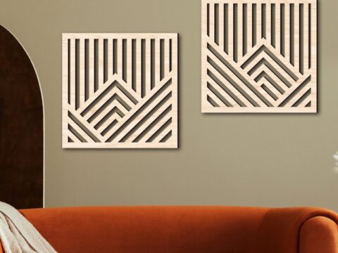 Laser Cut Geometric Wood Art Wall Decor Laser Cut Geometric Wood Art Wall Decor