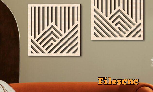 Laser Cut Geometric Wood Art Wall Decor