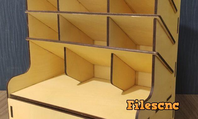 Laser Cut Storage Box Desk Drawer Organizer Free Vector