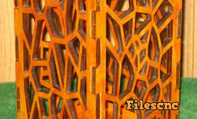 Laser Cut Wooden Candle Holder Free Vector