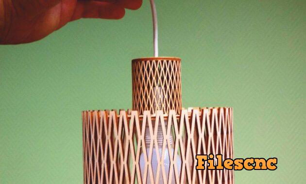 Laser Cut Wooden Hanging Lamp Free Vector