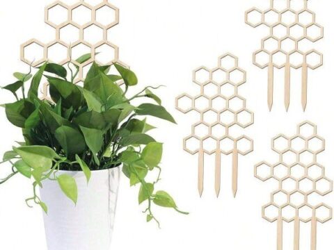 Laser Cut Wooden Honeycomb Plant Support Plant Climbing Stand Creative Lattice Climbing Plant Holder Laser Cut Wooden Honeycomb Plant Support Plant Climbing Stand Creative Lattice Climbing Plant Holder