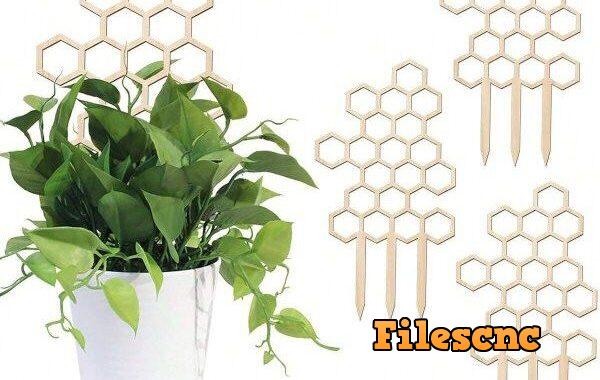 Laser Cut Wooden Honeycomb Plant Support Plant Climbing Stand Creative Lattice Climbing Plant Holder