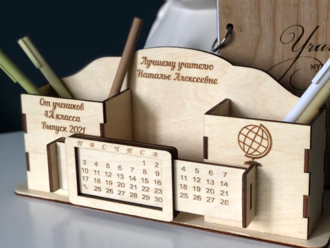 Laser Cut Castle Desk Organizer Pencil Holder Free Vector