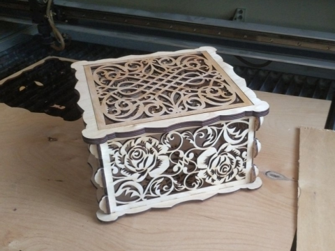 Laser Cut Decorative Wood Box DXF File