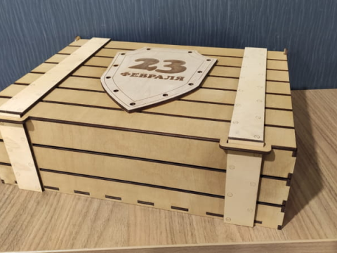 Laser Cut Military Crate Gift Box Free Vector
